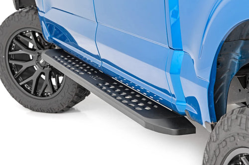 Rough Country RPT2 Running Boards for Crew Cab Ford F-150/Lightning/F-250/F-350/Raptor (2015-2025) - Sleek Profile, Non-Slip Step, Rust Resistant, Easy Install
