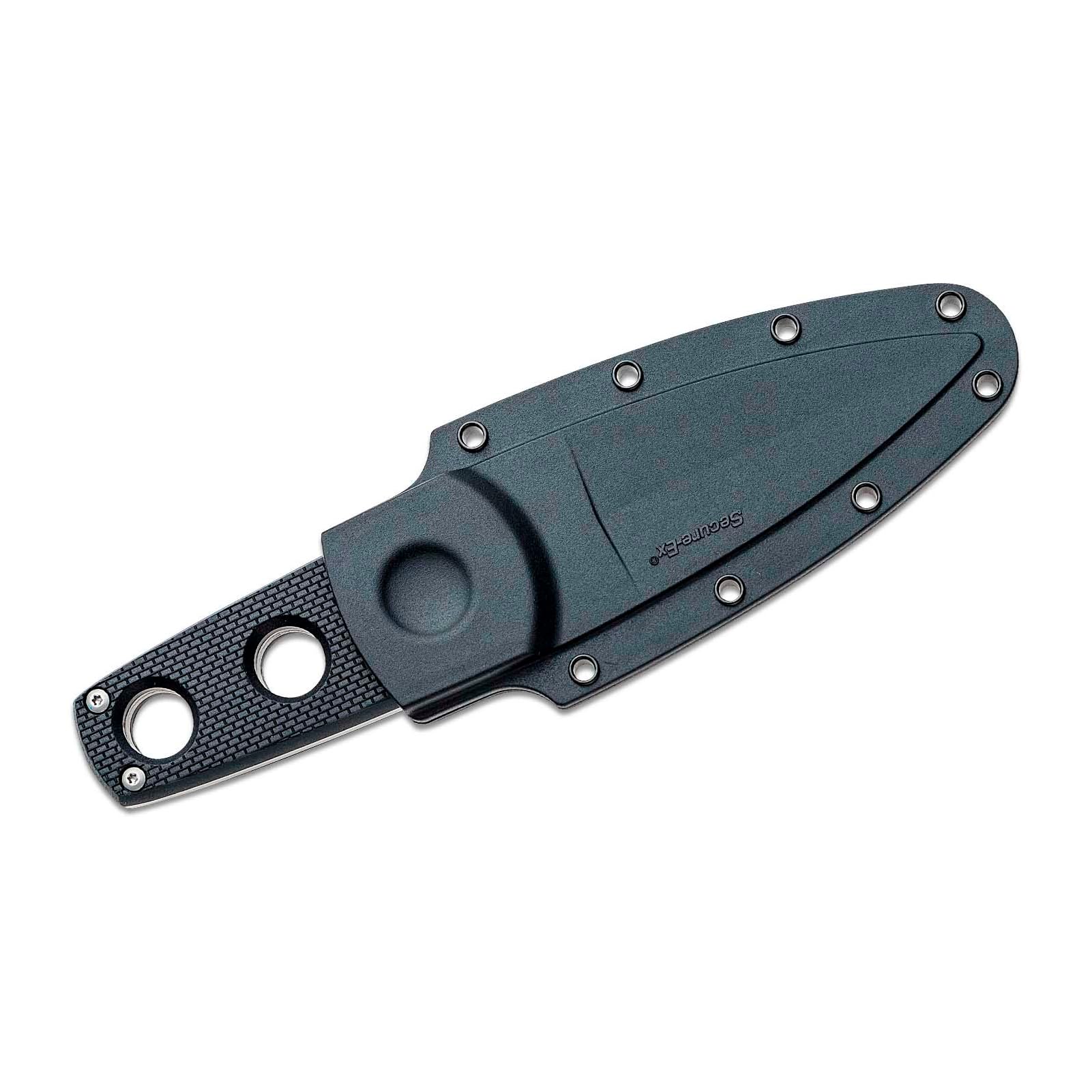COLD STEEL Durable Secret Edge Lightweight Japanese AUS8A Steel Drop Point 3.5" Fixed Blade Tactical Outdoor Hunting Concealed Carry Neck Knife, Griv-Ex Handle, Secure-Ex Sheath