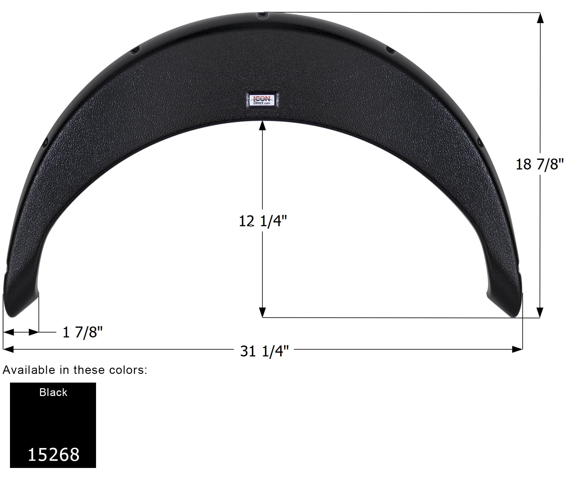 Icon Single Axle Fender Skirt FS5268 15268 for Gulfstream - Black