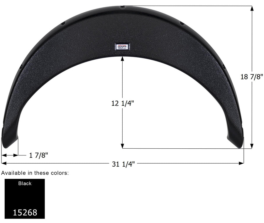 Icon Single Axle Fender Skirt FS5268 15268 for Gulfstream - Black