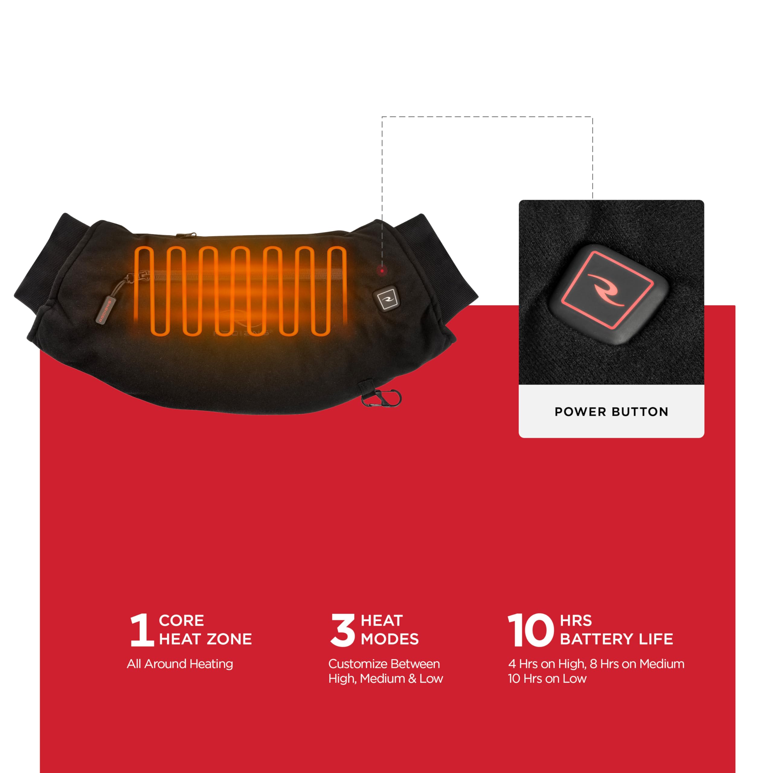 Radians Cold Weather RHG-A900 Wind Resistant Heated Hand Warmer Kit with Battery - Black
