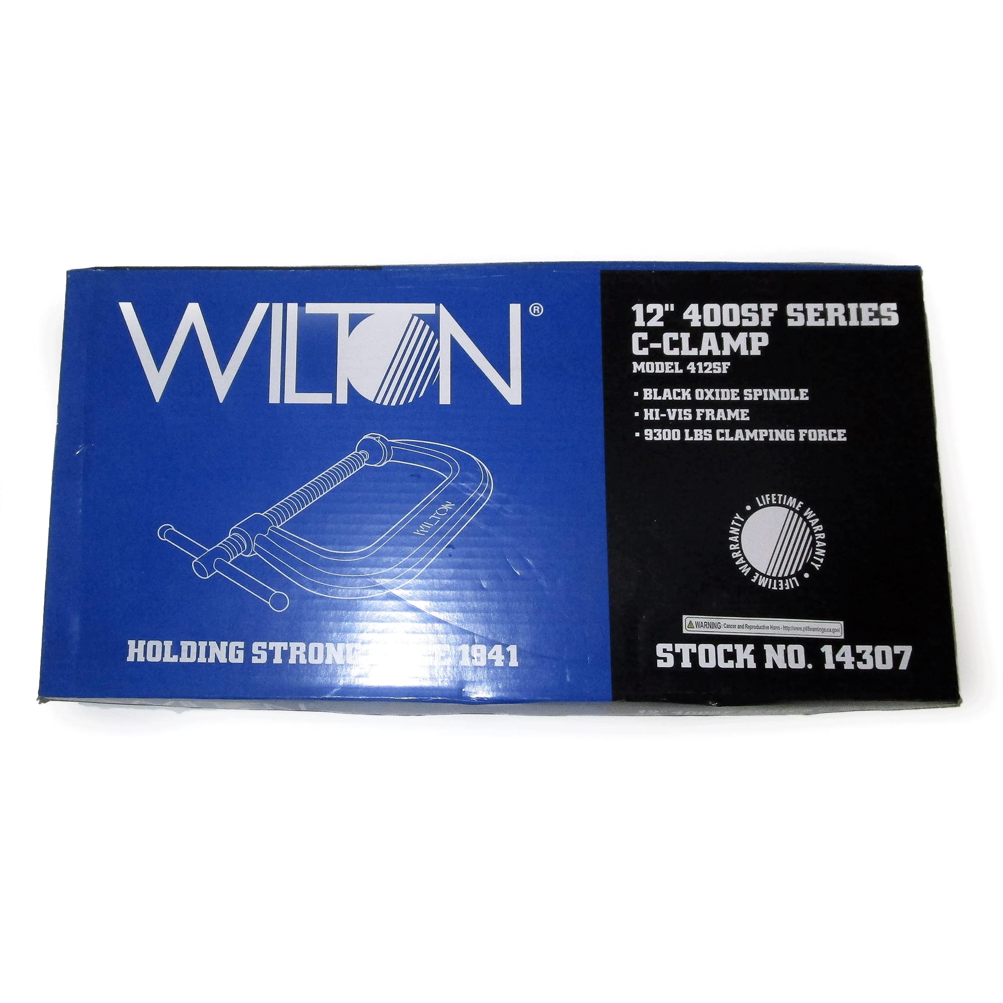 Hi-Vis Wilton C-Clamp, 12-1/4" Opening, 6-1/4" Throat, 9300 Lbs. Clamping Force (Model 412-SF)