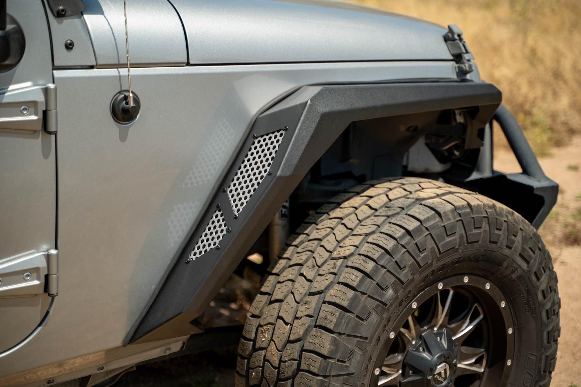Fender Flares Armor for the 2007-2018 Jeep Wrangler JK | Slim-Width Design | Improves Clearance for Articulation | Protective Rubber Seals | Plug & Play Amber Marker Lights | Black Powder Coat Finish