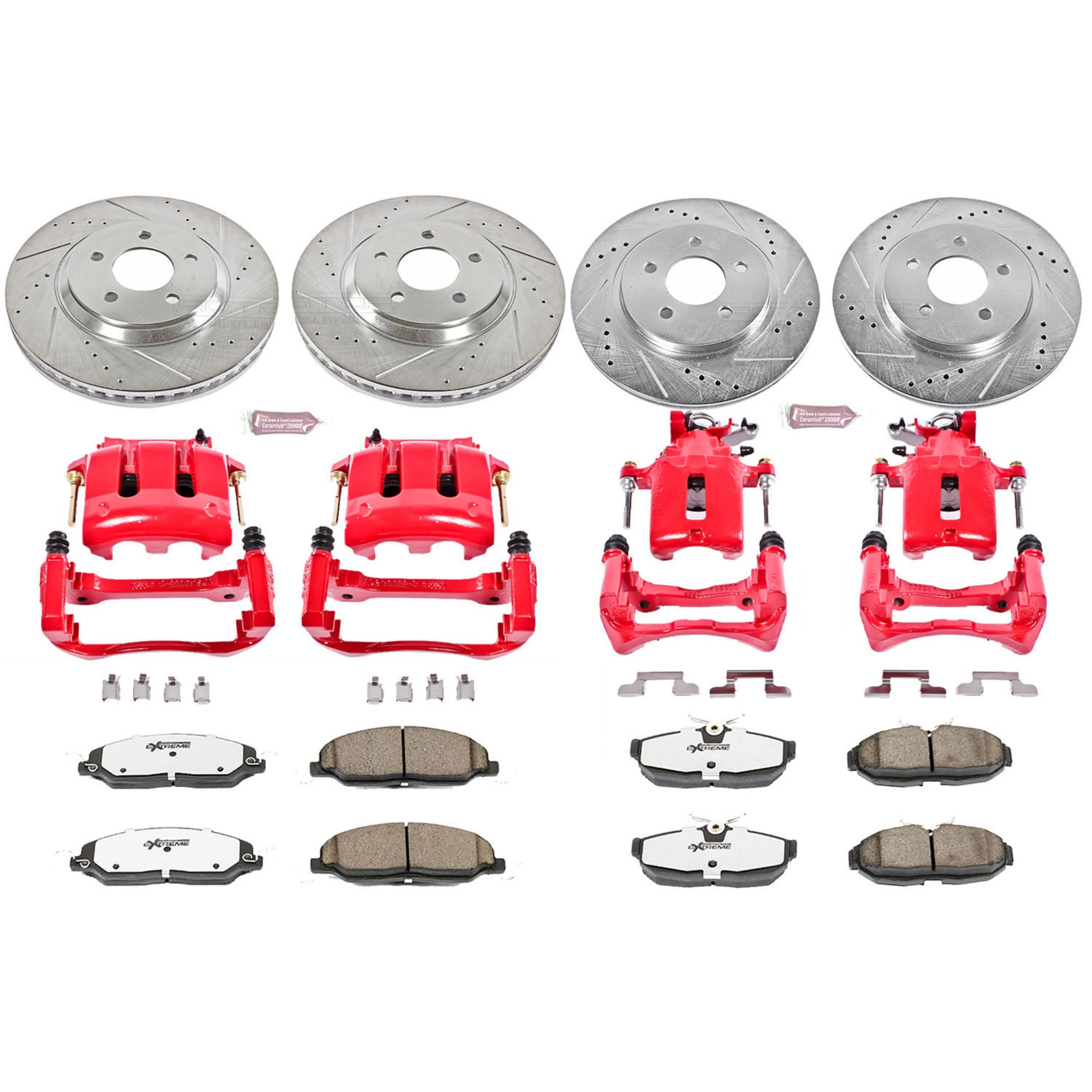 Power Stop Z26 Street Warrior KC1381-26 Brake Kit Front & Rear For Ford Mustang 2005-2010 [Model Specific]