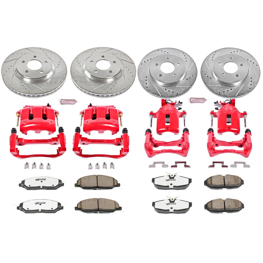 Power Stop Z26 Street Warrior KC1381-26 Brake Kit Front & Rear For Ford Mustang 2005-2010 [Model Specific]