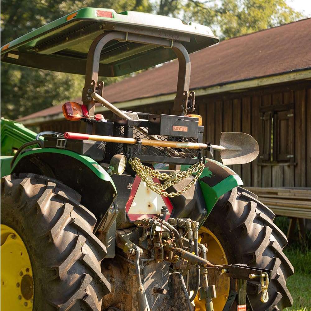 MAXXTUFF ROPSRIDER XHD Heavy-Duty Tractor Basket, Fits Most Zero Turn Mower and Tractor ROPS Bars, Model MTF100