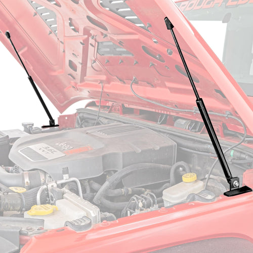 Rough Country Hydraulic Hood Assist for Wrangler JK & Jeep Wrangler Unlimited (2007-2018) - Hands-Free Lift, Easy Bolt-on Hood Struts (Pair)
