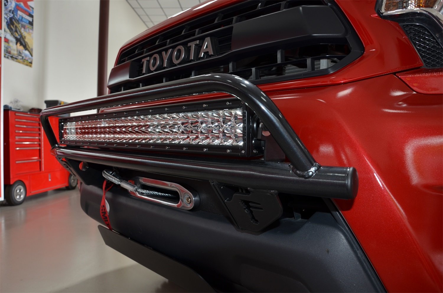 Textured Black N-Fab O.R. PreRunner Light Bar | T1230OR-TX | Fits 2012-2015 Toyota Tacoma W/O License Plate Tabs (Lights Sold Seperately)