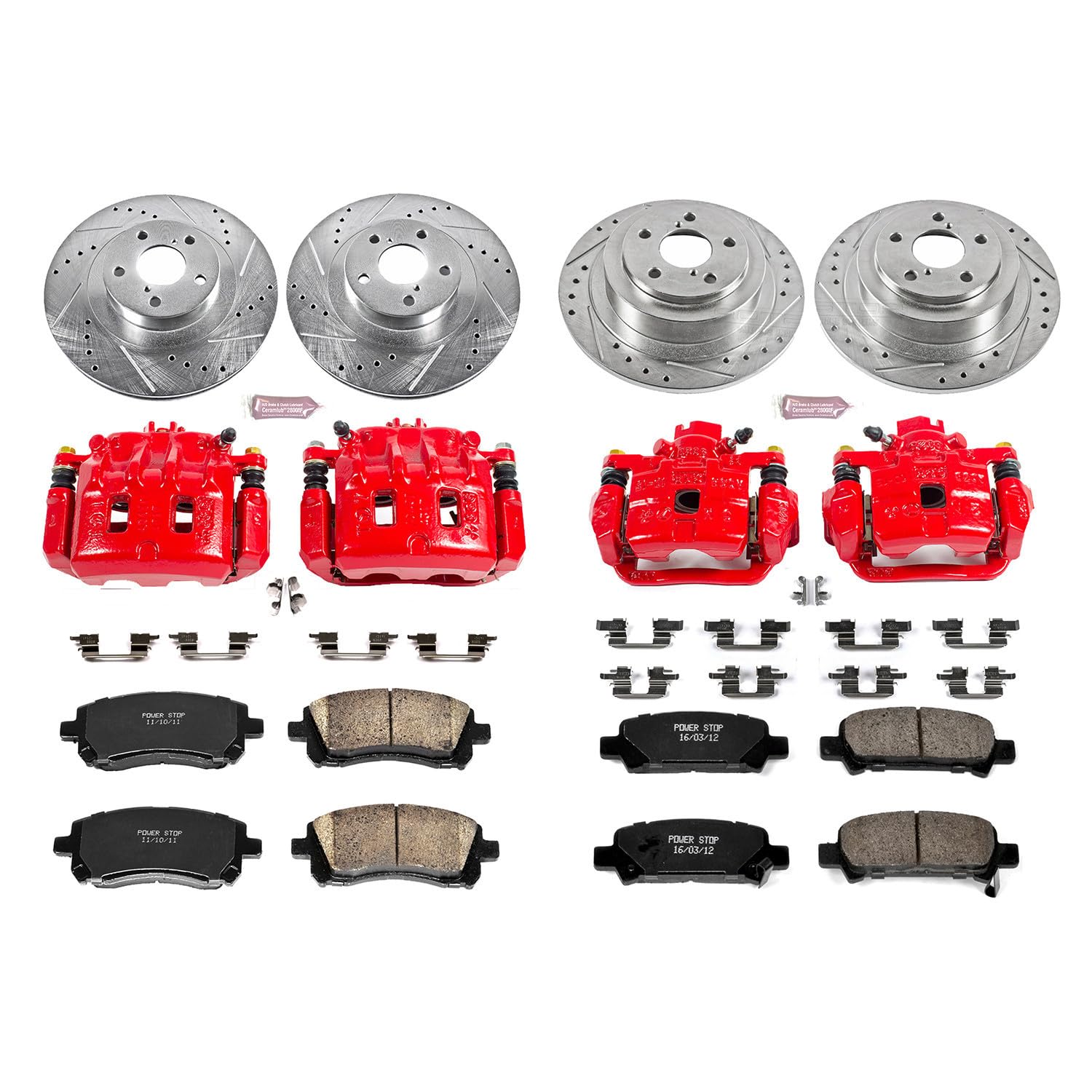 Power Stop Z23 Evolution Sport Brake Kit Front and Rear (with Calipers) For Subaru Legacy 2001, Subaru Outback 2001-2002 [Model Specific]
