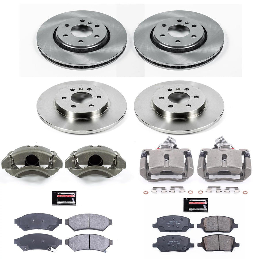 Power Stop KCOE4048 Replacement Autospeciality Front and Rear Caliper Kit- OE Rotors, Ceramic Brake Pads, Calipers For Buick Terraza, Chevy Uplander, Pontiac Montana, Saturn Relay [Model Specific]