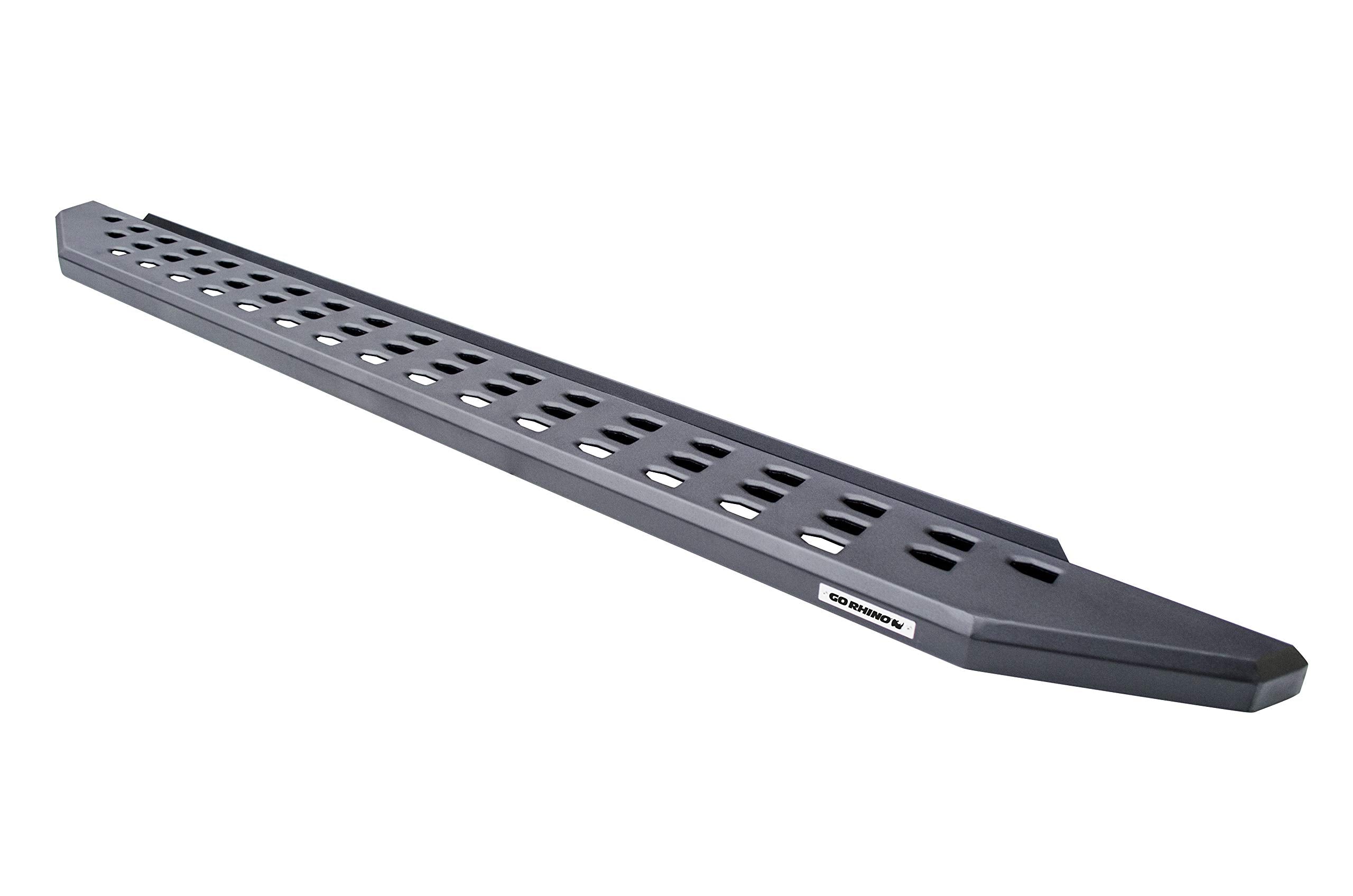 RB20 Running Boards & Brackets Go Rhino | Galvanized Steel, Textured Black | 69415087PC | Fits 2004-2014 Ford F-150 Super Crew Pickup
