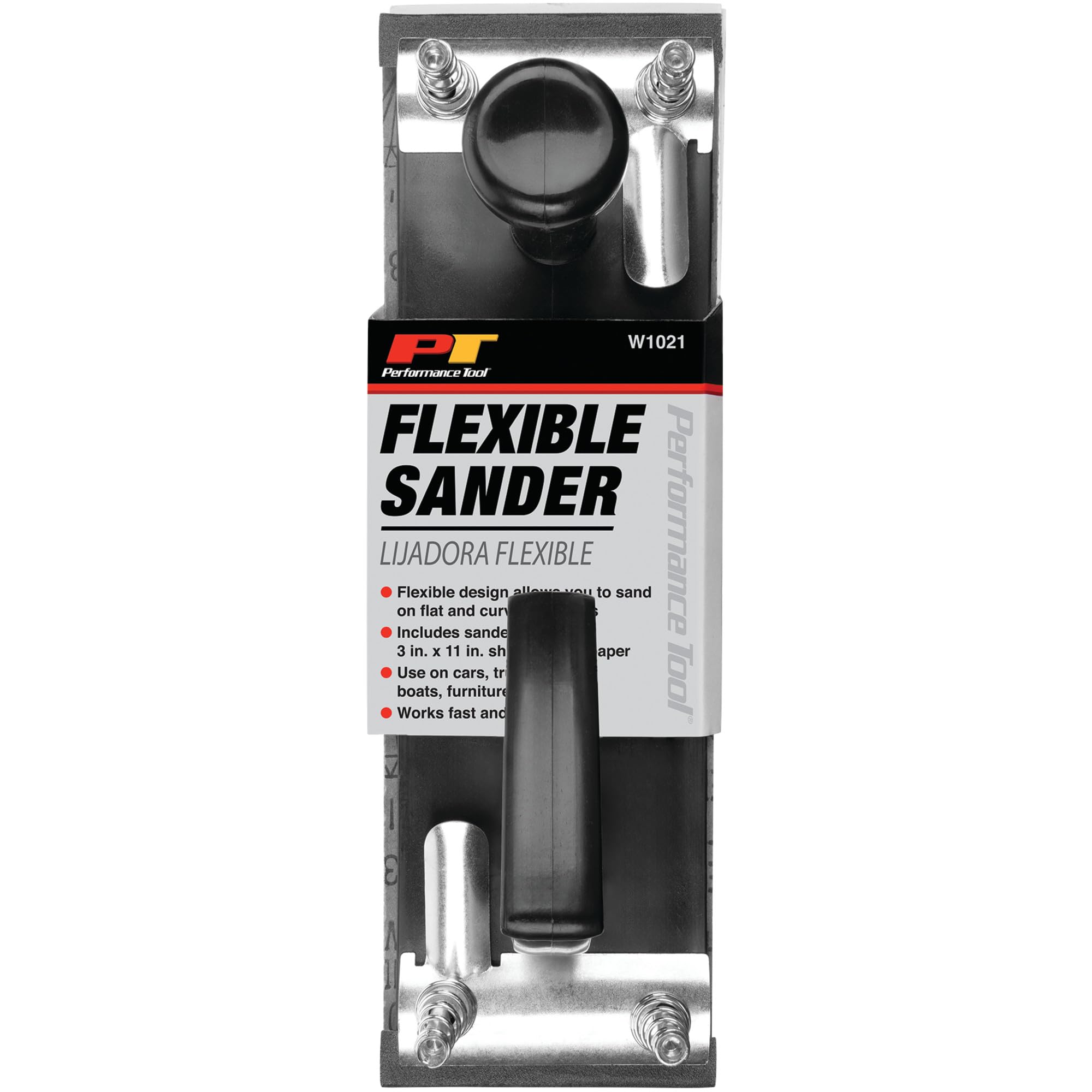 Flexible Sanding Board Performance Tool W1021, Ideal for Flat or Curved Surfaces, Includes Sander and One 3-Inch x 11-Inch Sheet of Sandpaper