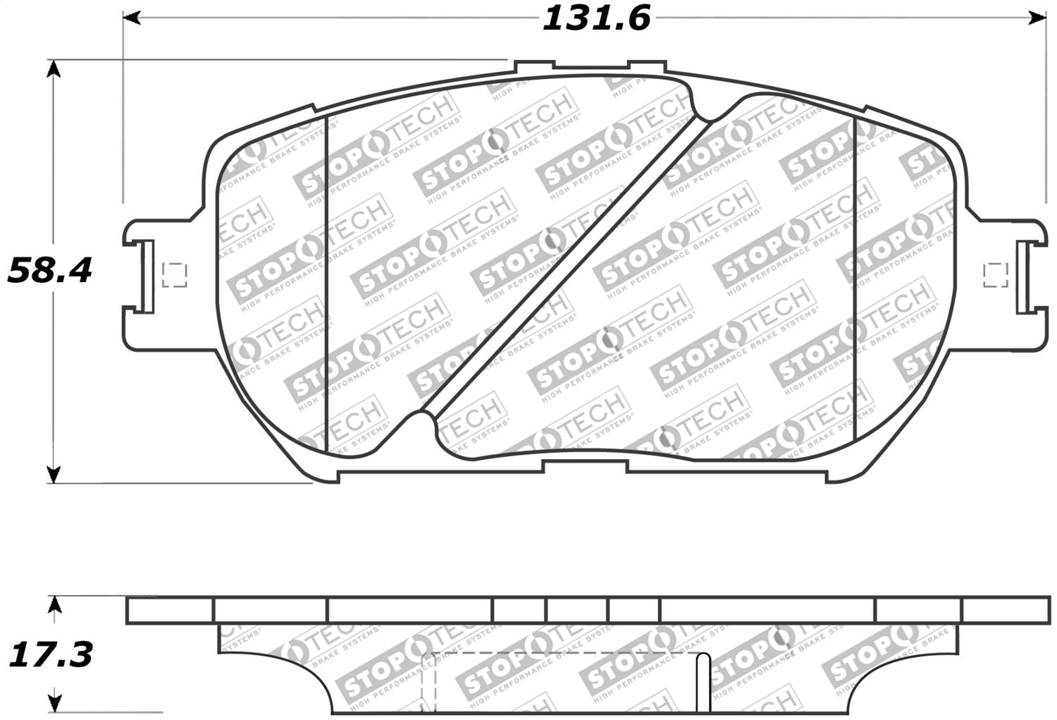 Front StopTech 308.09080 Brake Pads with Shims and Hardware Street
