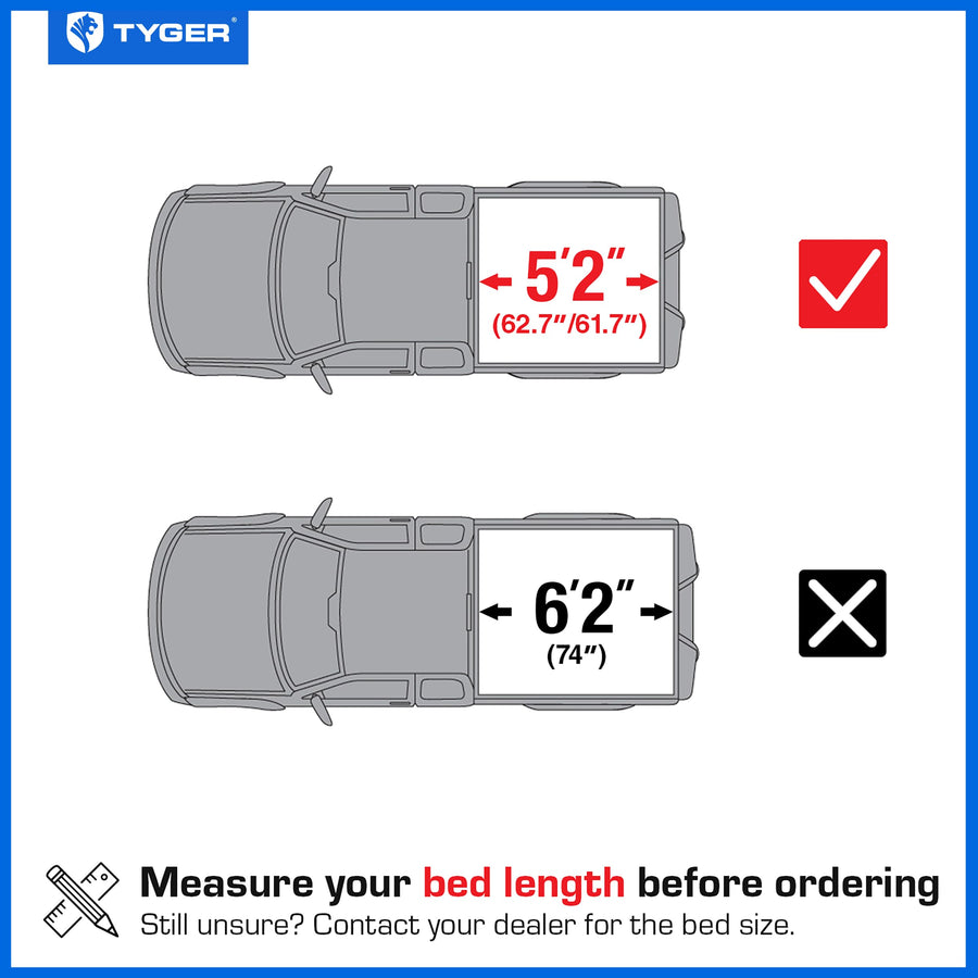 Tyger Auto T4 Hard Alloy Flip-Up Low Profile Truck Bed Tonneau Cover Compatible with 2015-2026 Chevy Canyon GMC Colorado (Not fit Trail Boss) | 5'2" (62") Bed | TG-BC4C4413