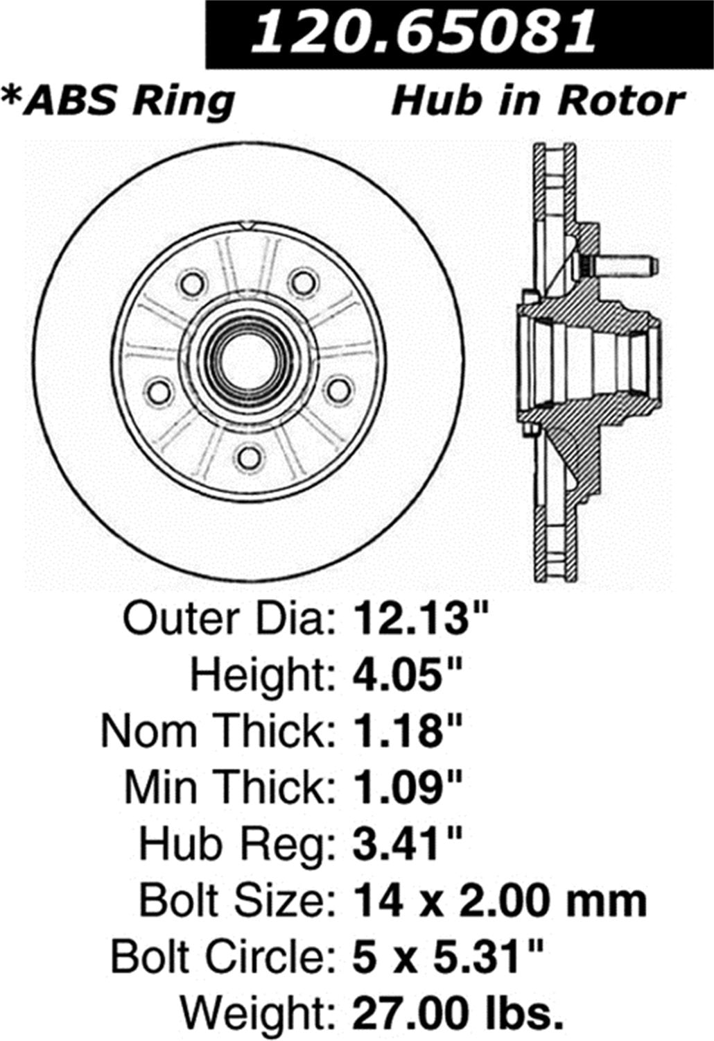 Sport Drilled/Slotted Brake Rotor StopTech 127.65081R (Front Right), 1 Pack