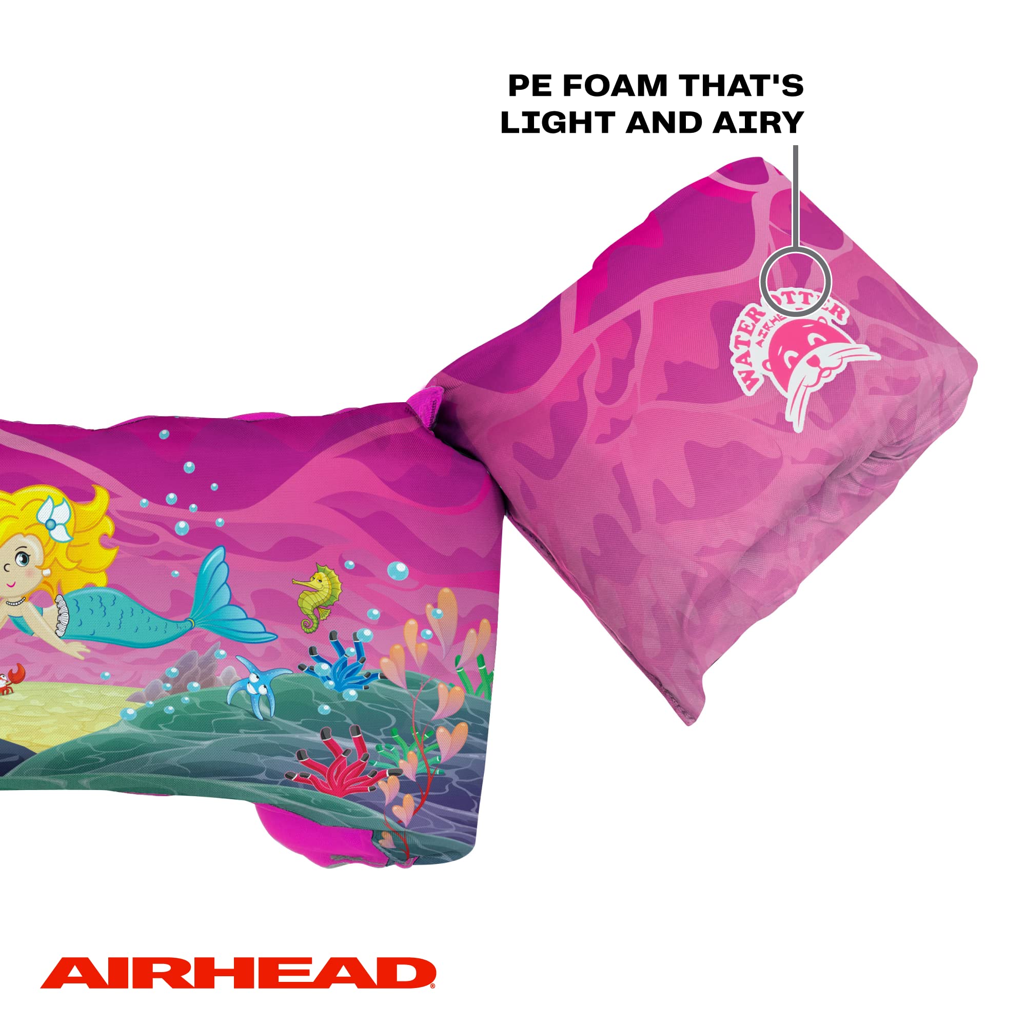 Airhead Child Water Otter Life Vest and Swim Aid, Mermaid, Elite