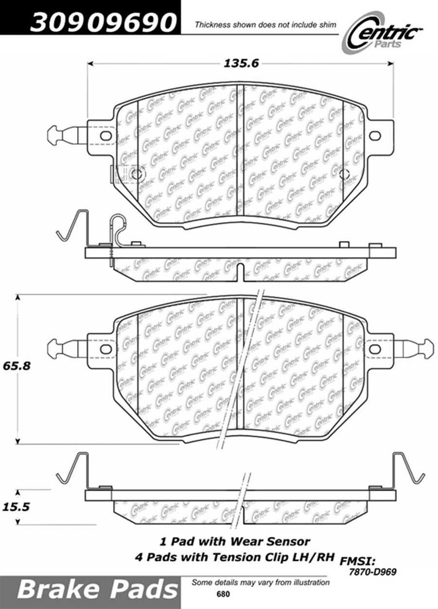 Stoptech Centric 309.09690 Performance Pad