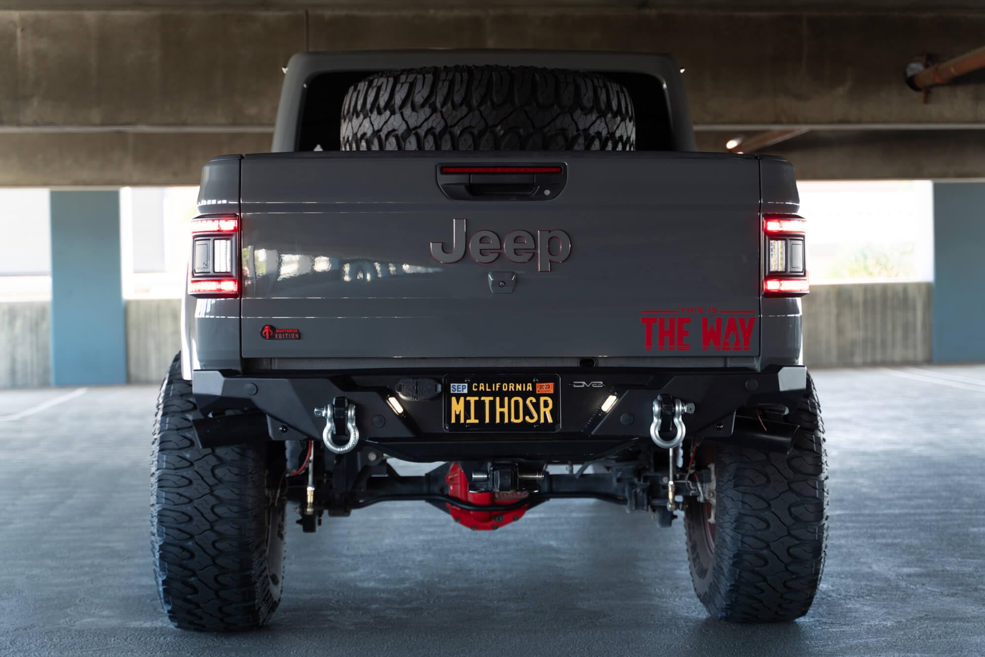 FS-15 Series DV8 Offroad Rear Bumper for the 2020-2025 Jeep Gladiator JT | 1” Thick Mounts for ¾” D-Ring Shackles with ⅞” Pins | Mount for OEM Trailer Wiring Harness & Connector