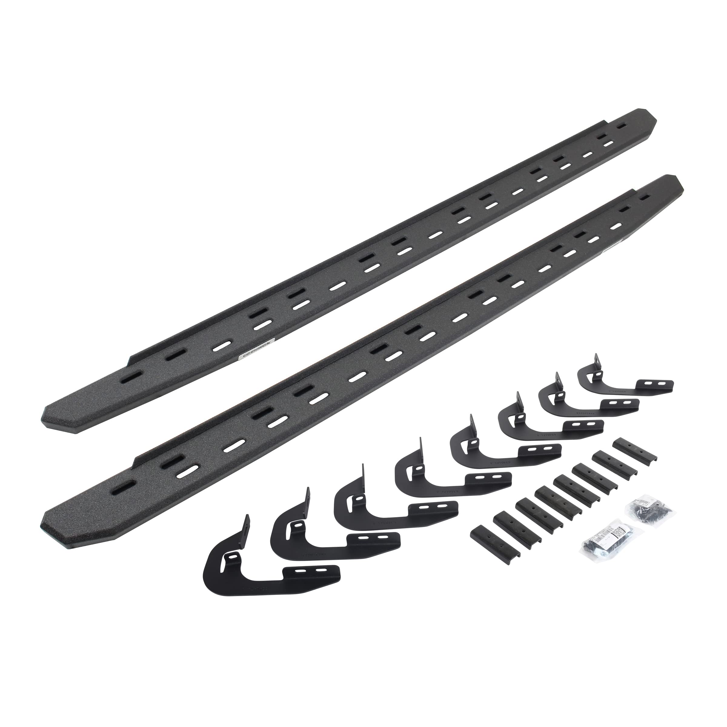 Go Rhino Slim RB30 Running Boards & Brackets | Galvanized Steel, Protective Bedliner Coating | 69604787ST | Fits 2014-2018 Chevrolet Silverado/GMC Sierra 1500 Crew Cab (See Description)