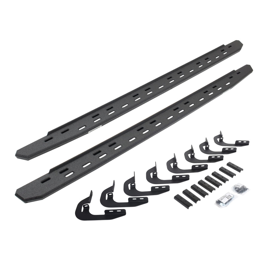 Go Rhino Slim RB30 Running Boards & Brackets | Galvanized Steel, Protective Bedliner Coating | 69604787ST | Fits 2014-2018 Chevrolet Silverado/GMC Sierra 1500 Crew Cab (See Description)