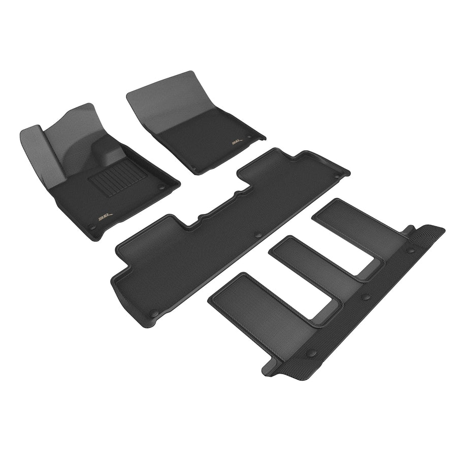 Kagu Floor Mat 3D MAXpider Custom Fit (Black) Compatible with Rivian R1S 2025-2026 - Full Set