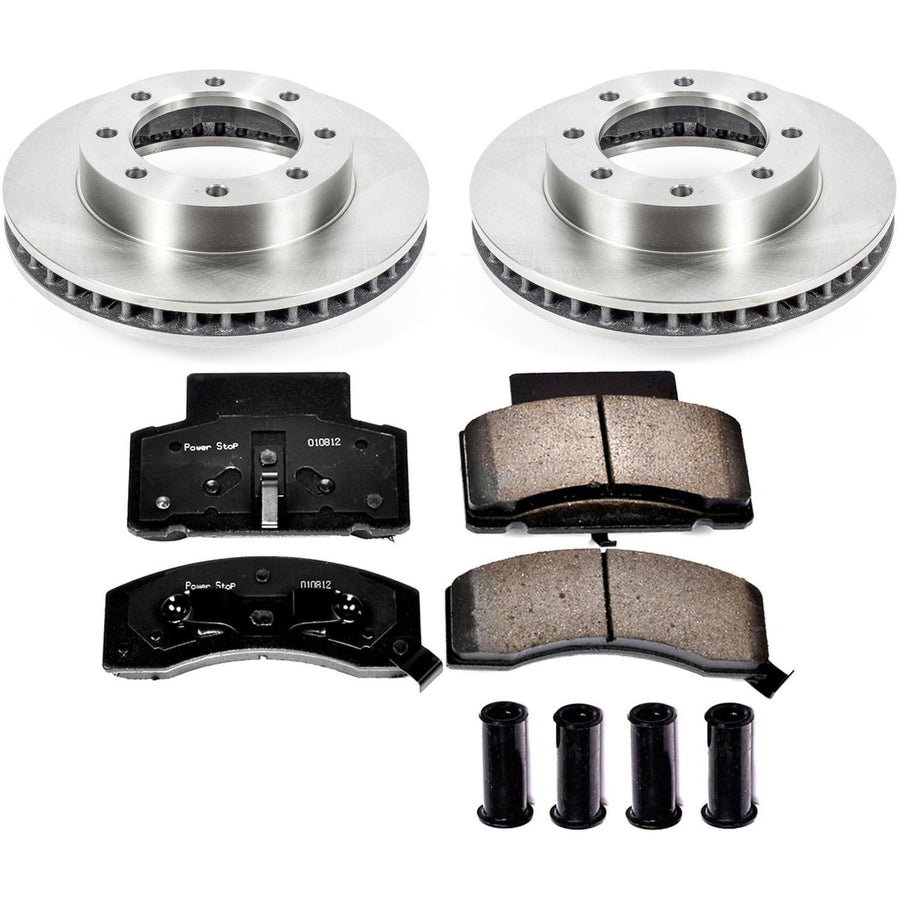 Power Stop Autospecialty KOE7946 Front Replacement Brake Kit-OE Brake Rotors & Ceramic Brake Pads For Chevrolet K3500 1992-2000, GMC K3500 1992-2000 [Model Specific]