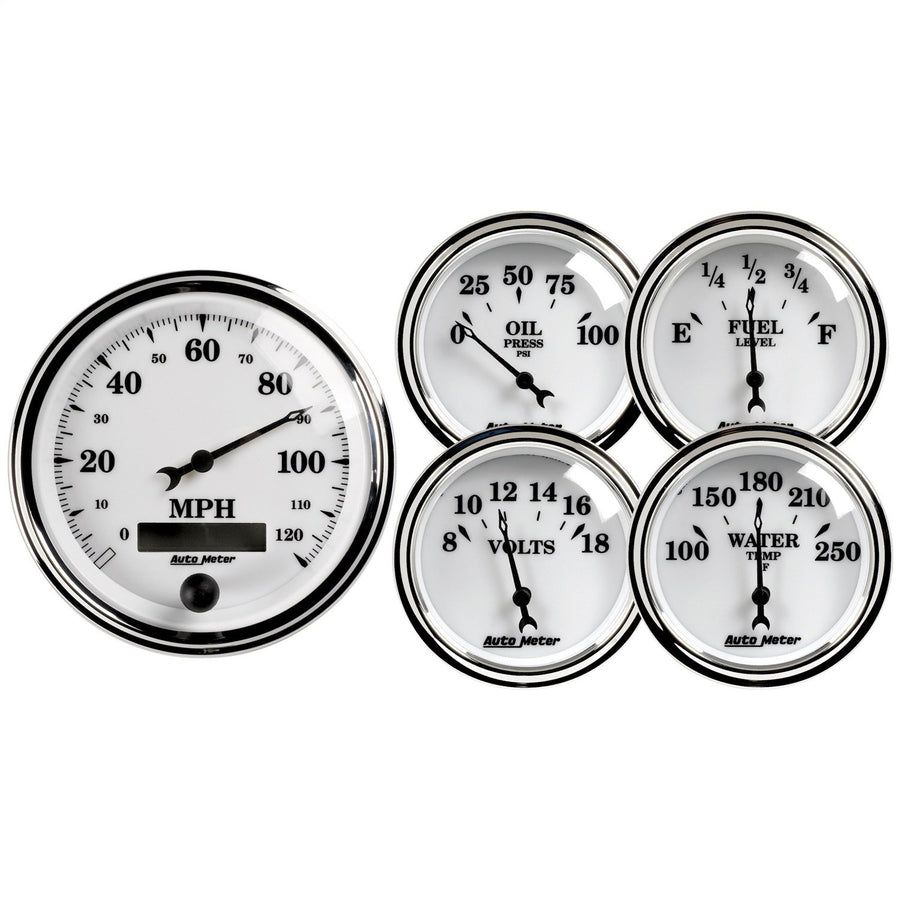 Auto Meter Old Tyme 1200 White II Kit Box - 5 Piece