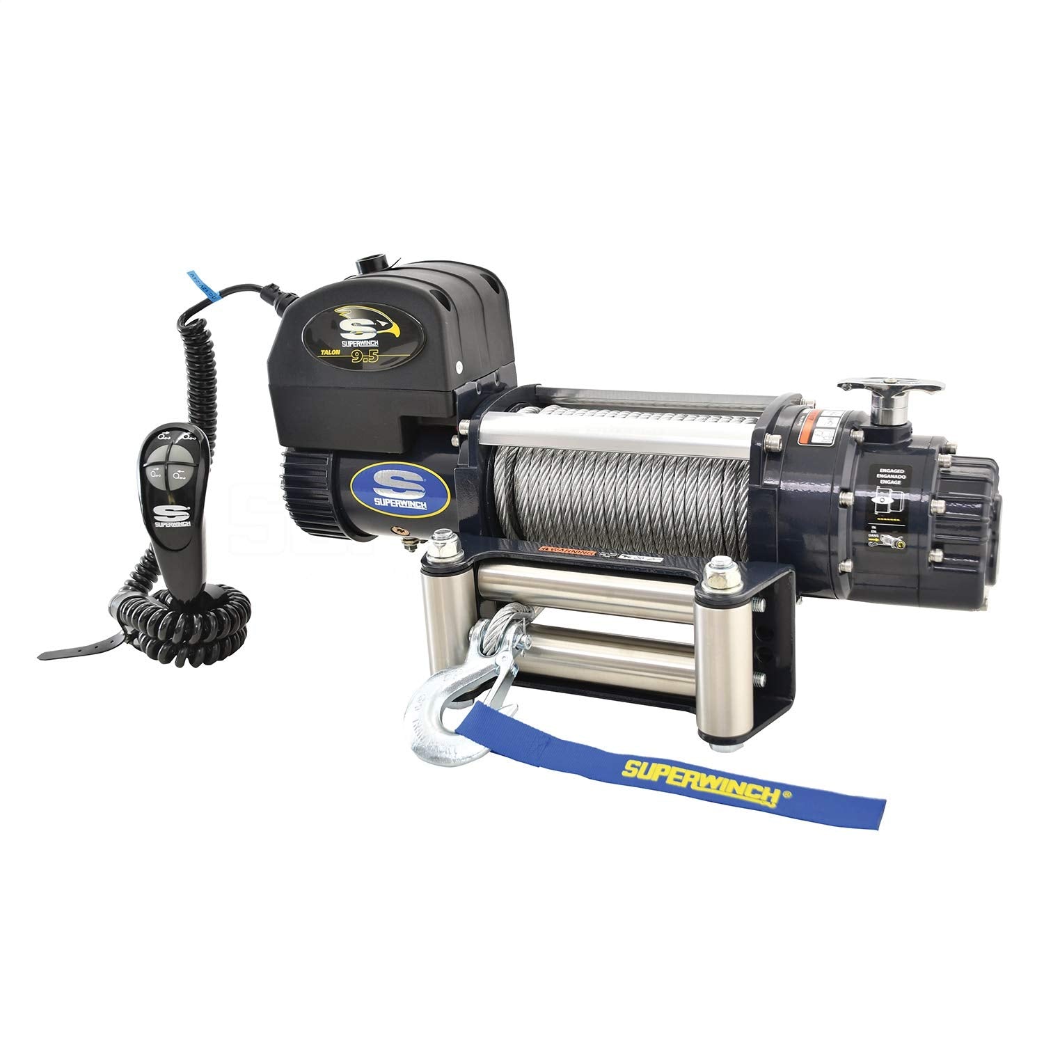 Talon 9.5 Superwinch 1695200, 12 VDC winch, 9,500 lb/4,309 kg capacity with roller fairlead