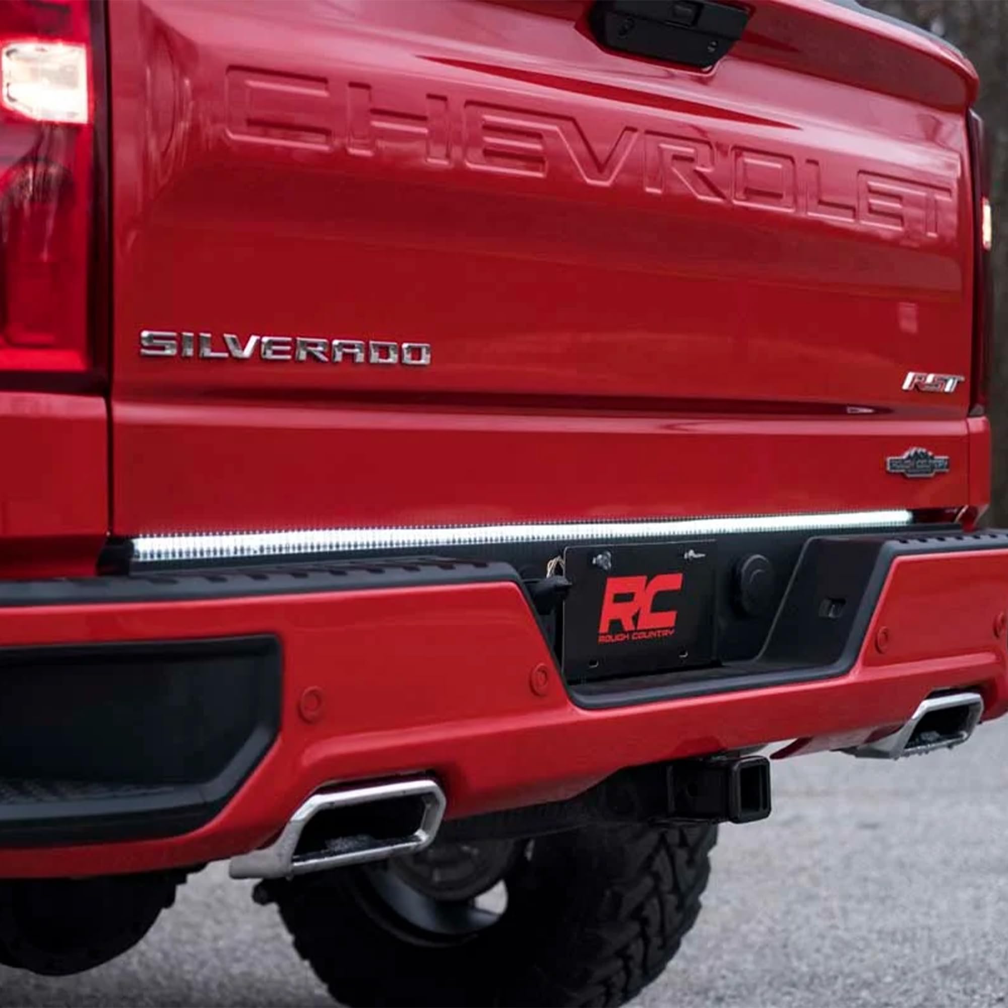 60" Rough Country LED Quad-Row Multi-Function Tailgate Light Strip - 78860, Black
