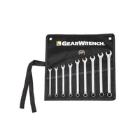 Long Pattern GEARWRENCH Combination Metric Wrench Set with Tool Roll 9 Pc., 12 Point - 81932