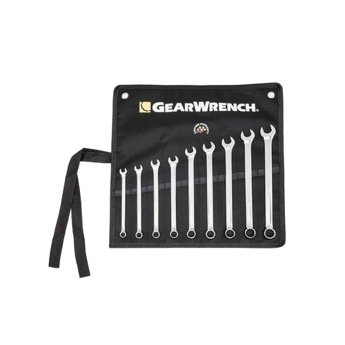 Long Pattern GEARWRENCH Combination Metric Wrench Set with Tool Roll 9 Pc., 12 Point - 81932