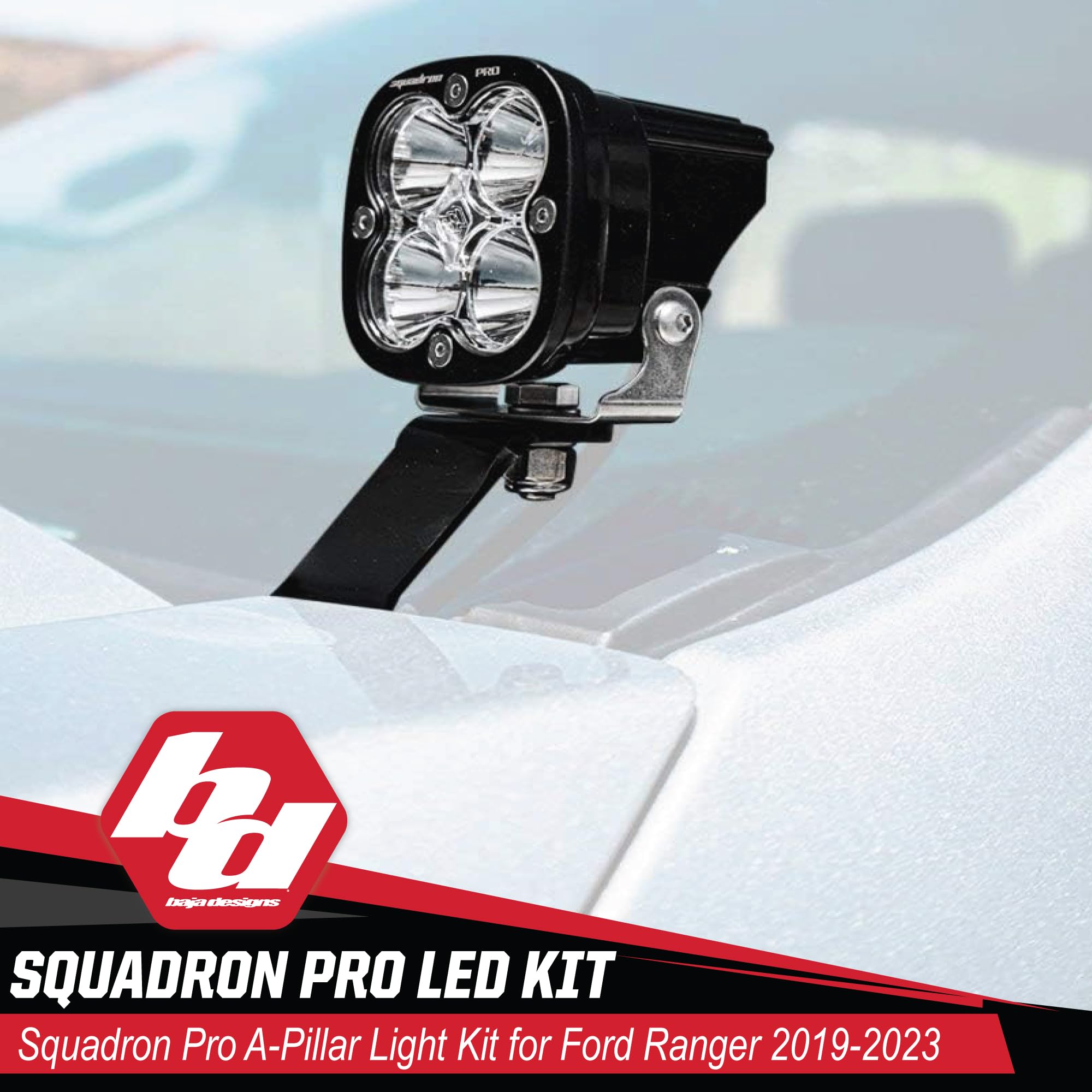 Squadron Pro Light Baja Designs A Pillar Kit Compatible with Ford Ranger 2019-Present