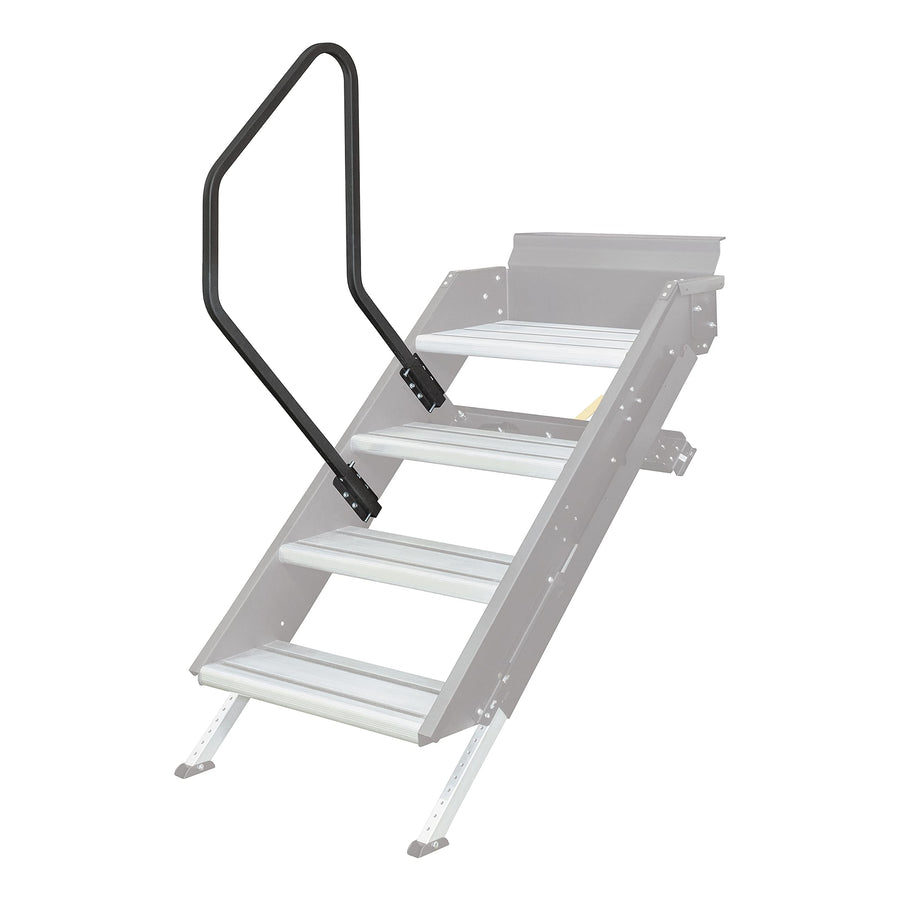 Lippert Entry Assist Handrail Solid Step, Accommodates Door Widths up to 36”, Easy Installation, Locking Pins for 5” Adjustment, for 5th Wheel RVs, Travel Trailers, Motorhomes - 799640, Black