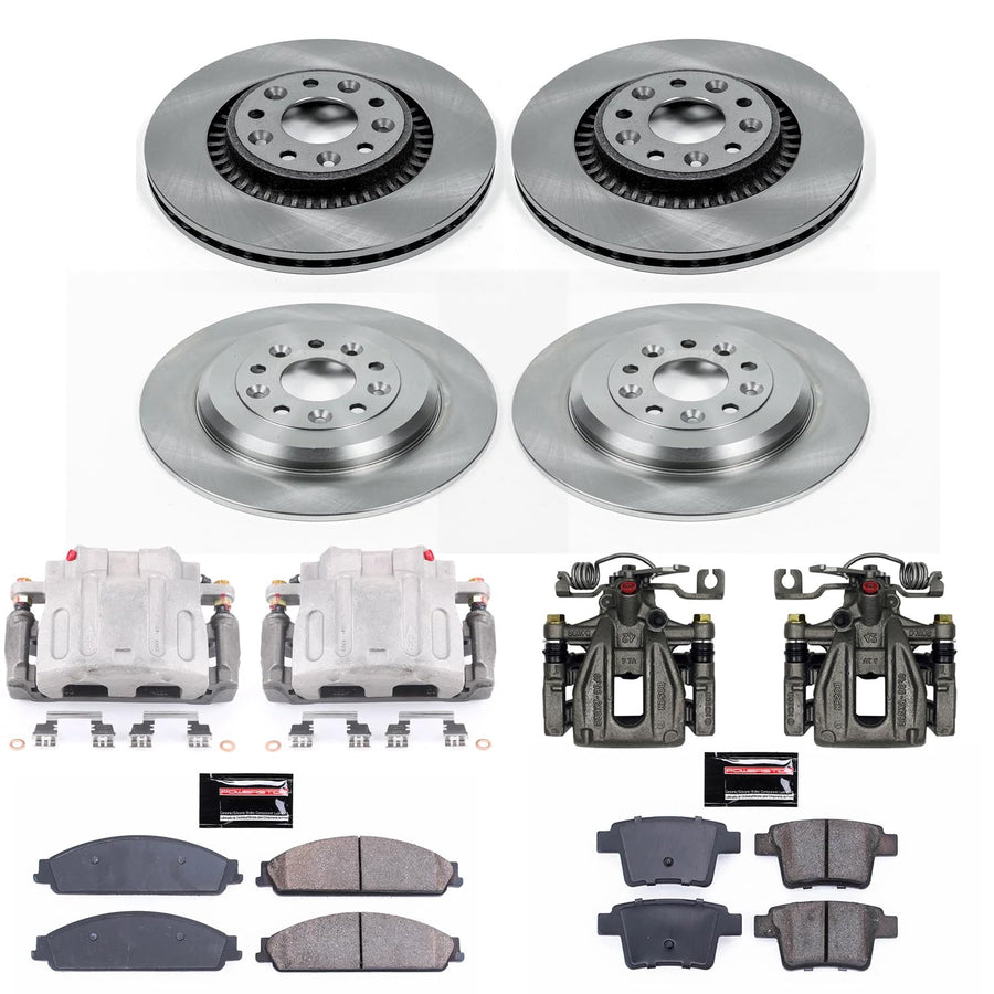 Power Stop KCOE4039 Stock Replacement Brake Kit Front & Rear with OE Calipers For Ford Five Hundred, Ford Freestyle, Ford Taurus, Mercury Montego, Mercury Sable [Model Specific]