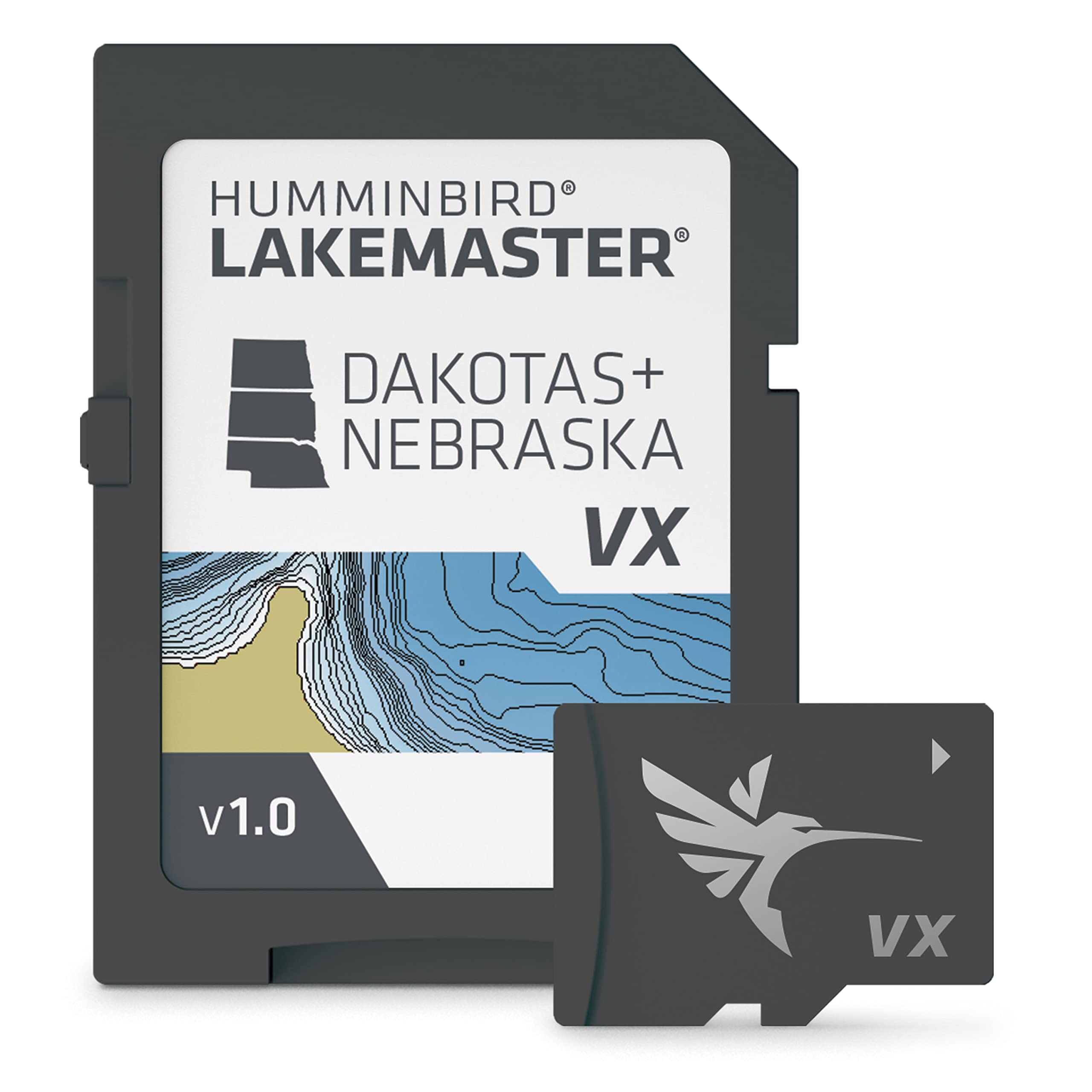 LakeMaster Humminbird Dakotas + Nebraska V1 Map SD Card for Fish Finders