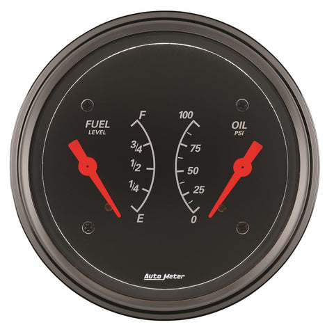 Auto Meter Designer Black 1413 Oil/Fuel Dual Gauge