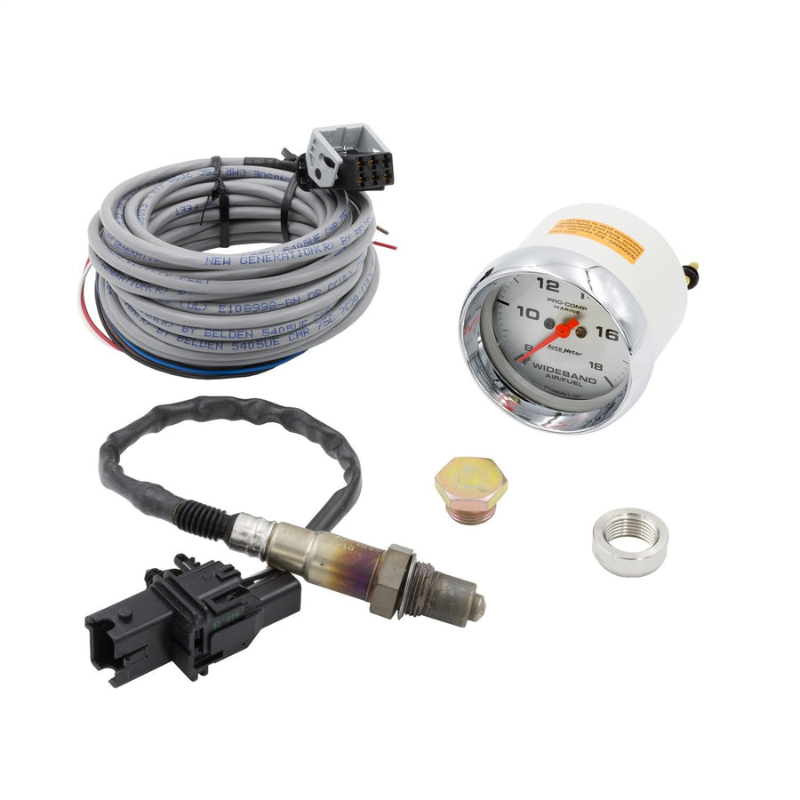 Gauge, AutoMeter 200870-35 Air/Fuel Ratio-Wideband, Analog, 2 5/8", 8:1-18:1, Stpr Mtr, Marine Chrme