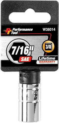 W38014 Performance Tool 6-Point Socket, 3/8-Inch Drive, 7/16