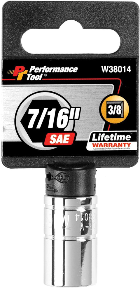 W38014 Performance Tool 6-Point Socket, 3/8-Inch Drive, 7/16
