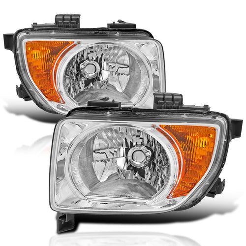 Replacement SPEC-D TUNING Chrome Headlights Compatible with 2003-2008 Honda Element Left + Right Headlamps Assembly