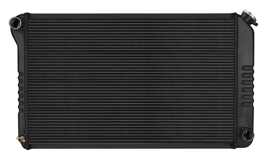 COLD - CASE Black Night Rider Series Cold Case Radiator, 33.2 in W x 18.8 in H x 3 in D, Driver Side Inlet, Passenger Side Outlet, Aluminum, Black Paint, Manual