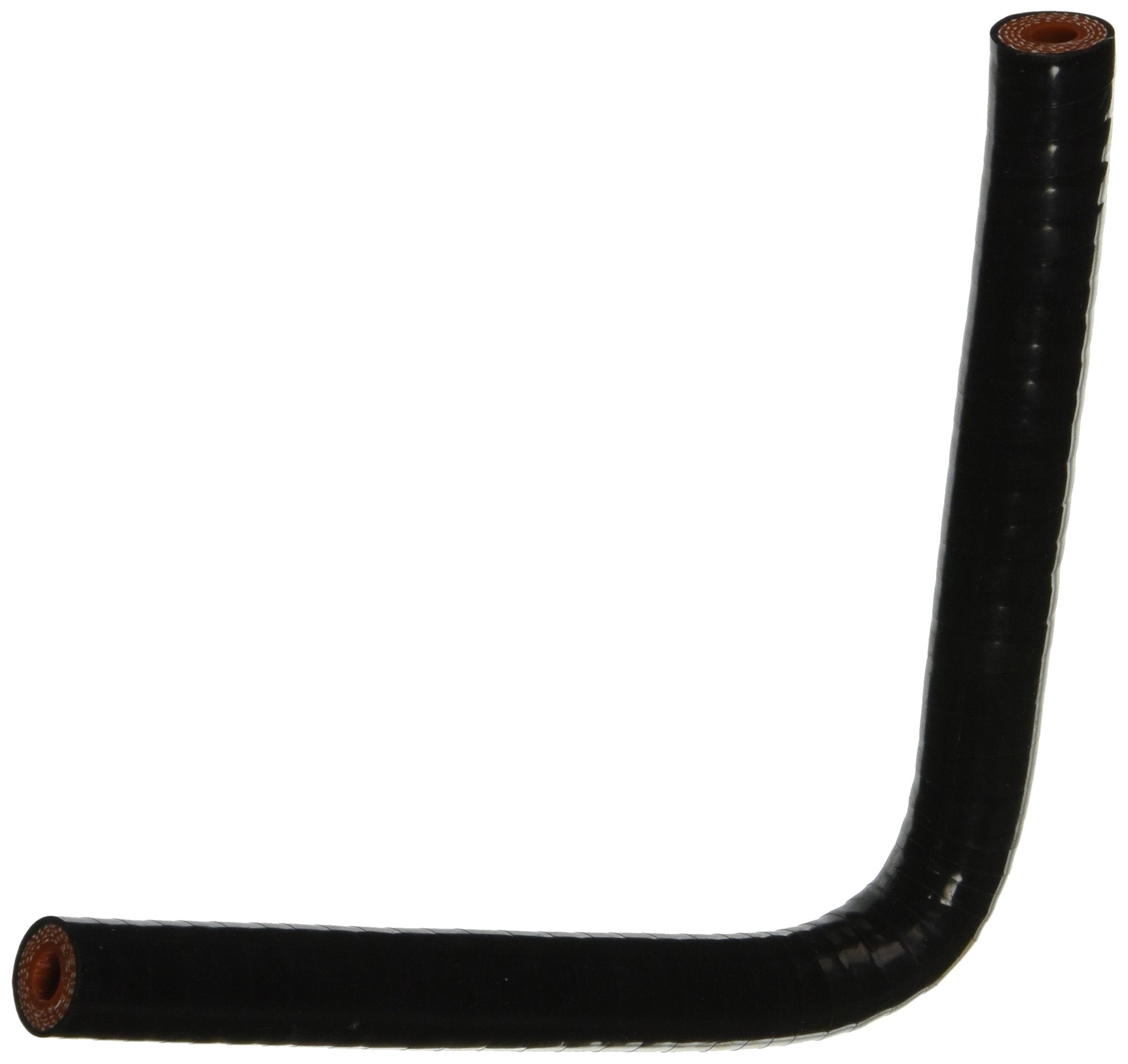 HPS Silicone High Temperature 90 degree HTSEC90-025-BLK 4-ply Reinforced Coupler Hose, 100 PSI Maximum Pressure, 4" Leg Length on each side, 1/4" ID, Black