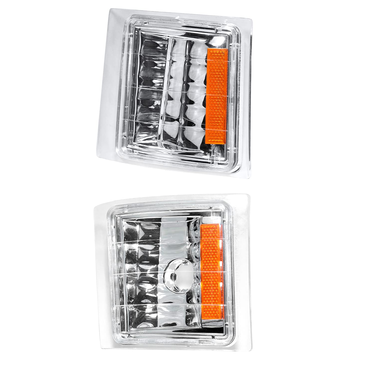 Chrome Headlights + Corner Lights + Bumper Lights w/LED Tube SPEC-D TUNING Compatible with 1994-1998 Chevy C10 C/K Tahoe Suburban