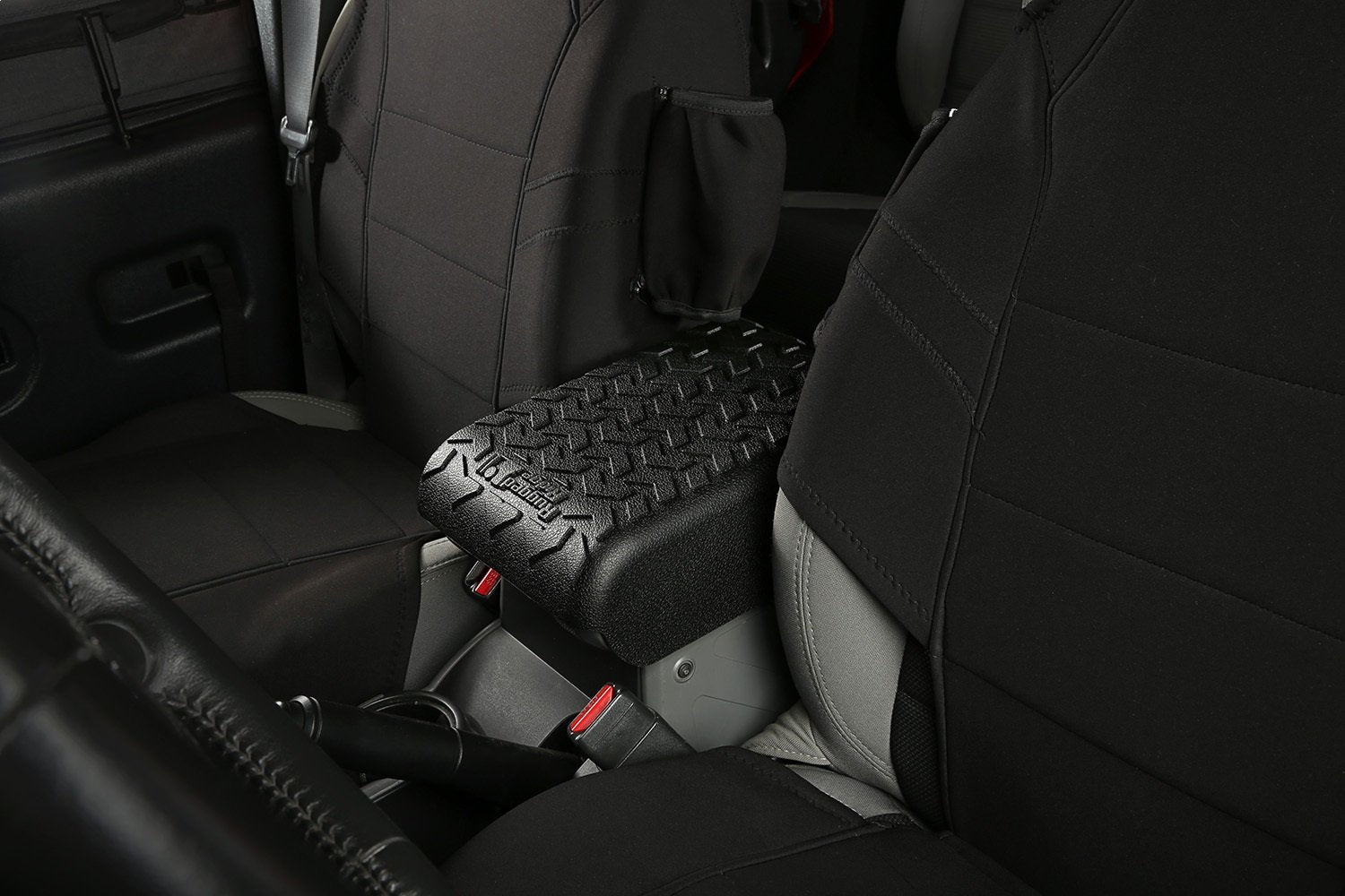 Center Console Cover Rugged Ridge for Jeep Wrangler JK | Polyurethane, Black | 13107.40 | Fits 2007-2010 Jeep Wrangler JK