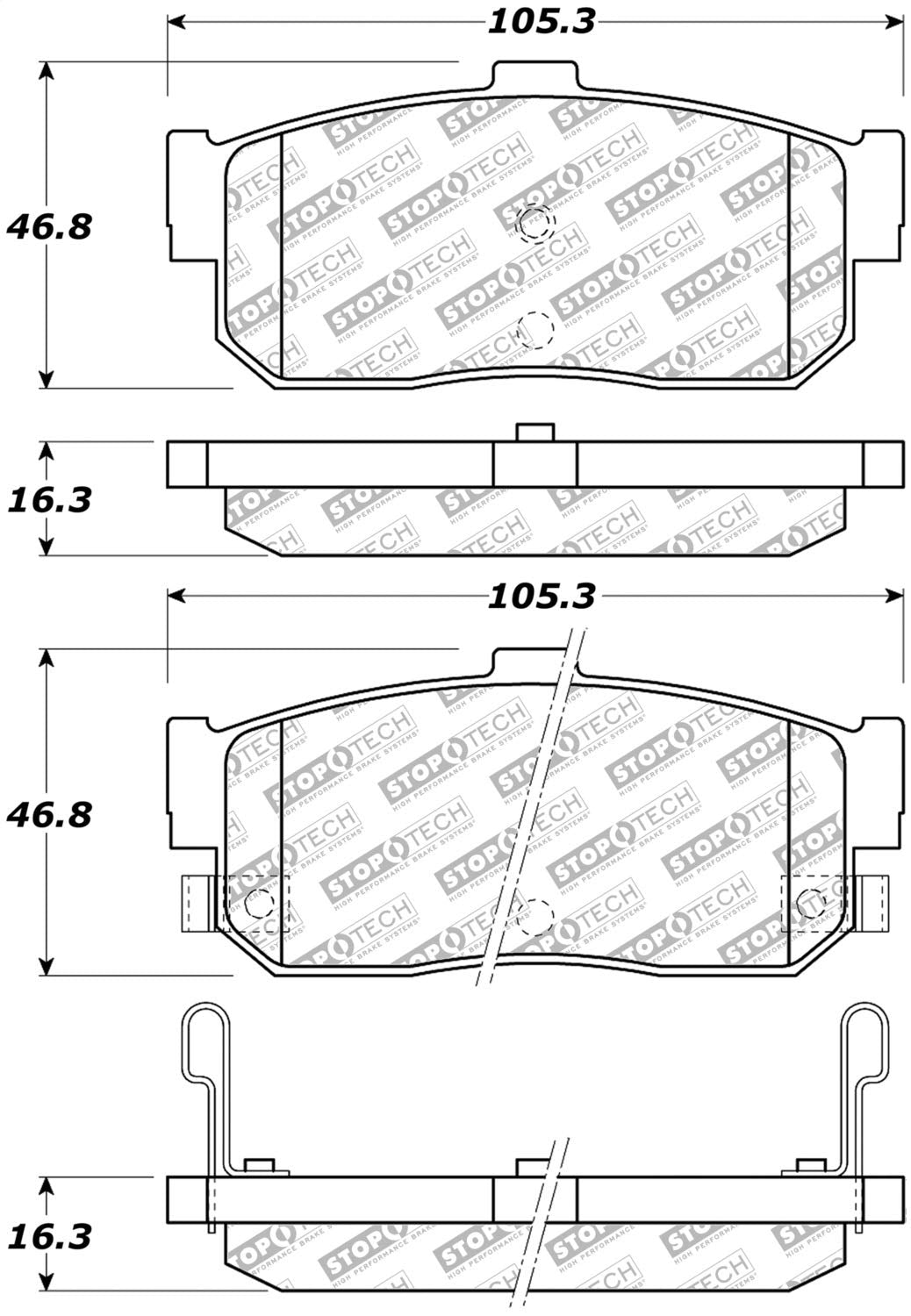 Brake Pads StopTech 305.05400 Street Select with Hardware