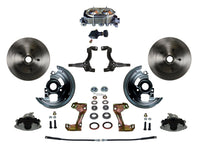 Manual LEED BRAKES Front Disc Brake Conversion Kit With Cast Iron Chrome Top M/C Adjustable Proportioning Valve