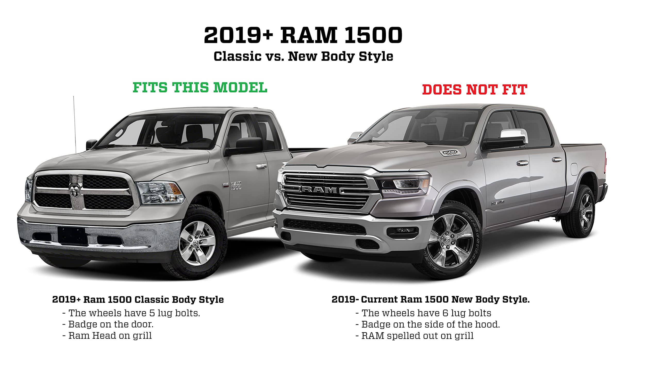 Husky Liners Mud Guards Custom | Fits 2009-2024 Ram 1500/Ram 1500(19-24 Classic Body) 2010-2018 Ram 2500/3500 w/Single Rear Wheels & w/Out OEM Fender Flares | Front & Rear Set, 4-pc Black - 58176