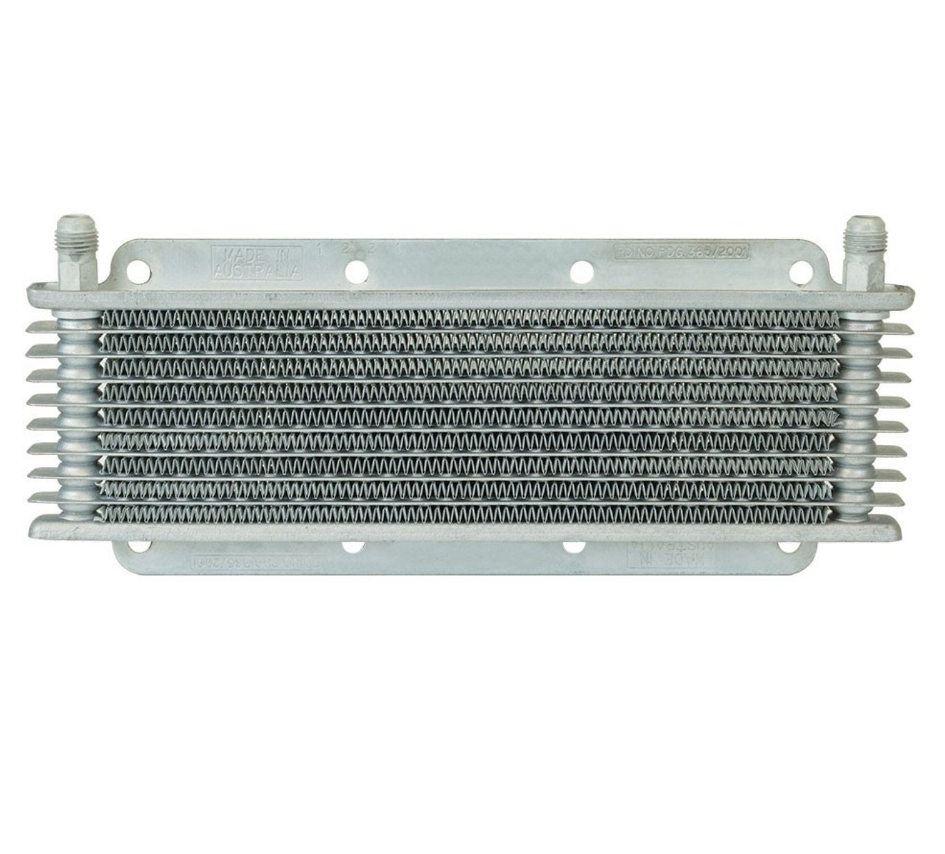 Stacked Plate 8-Row Transmission Cooler, 11 x 3 5/32 x 3/4" with -6 AN Fittings (400008)
