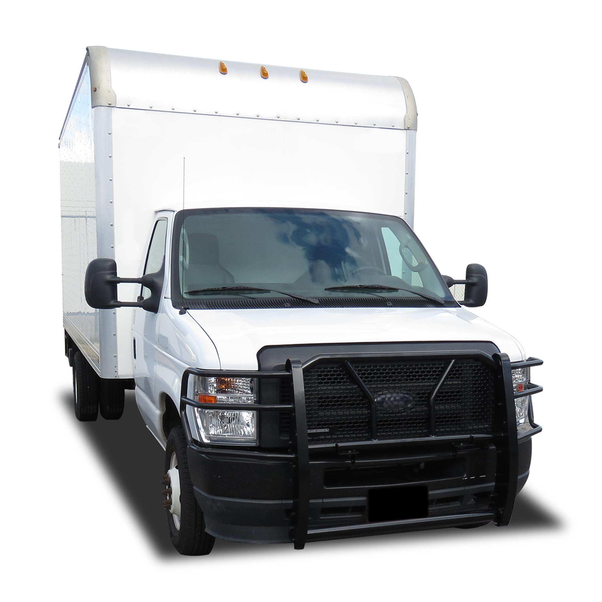 Heavy Duty Black Horse Rugged Grille Guard Modular Black Compatible with 2015-2025 Ford E-350/2015-2025 Ford E-450 -RU-FO350-B
