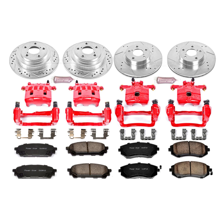 1-Click Performance Brake Kit Power Stop (KC1127) with Calipers For Saab 9-2X 2005-2006, Subaru Impreza 2003-2007 [Model Specific]